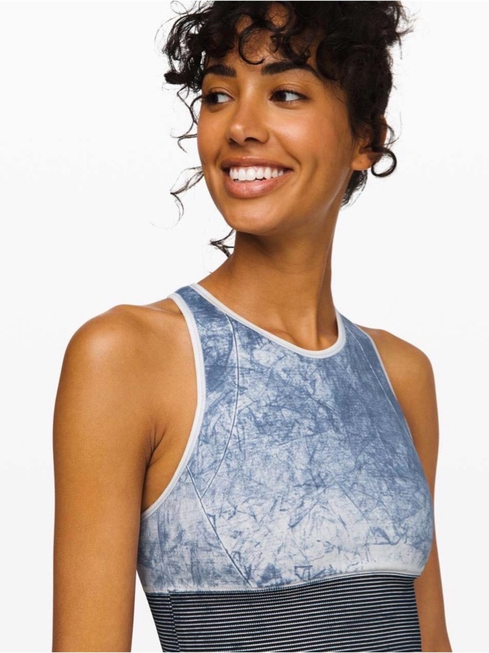 Lululemon Ebb to Train Bra Wash White /Black / Luna Size 8 Gym Activewear